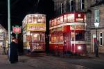 Leeds trams 399 and 180 at the Crich tram museum