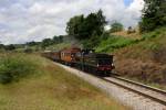 L&Y 957 leaves Oakworth with the Victorian coaches 05.07.2009