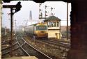 43??? passing Leicester North Signalbox. 1984.