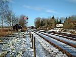 A view down the mainline towards the running shed at Cranmore, ESR