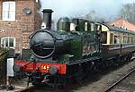 1450 leaves with an Auto-Train from Bishops Lydeard during the Spring Steam