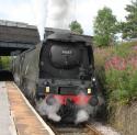 34067 Tangmere Blowing Off.