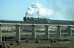 QJ 6287 + QJ 6088 with freight near Aobaogu, China. Oct 2001.