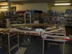 Area in the shop where layouts are built