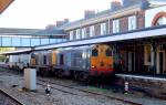 DRS 20306 + 20310 with nuclear flasks, Worcester SH Oct '08.