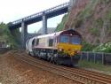 66175 on freight at Teignmouth 15/05/10.