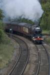 LMS 6021 with the Coast to 'Coast Express' approaches Marsden