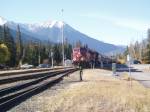 frieght train ,through banff.canada.