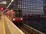 West India Quay by night.