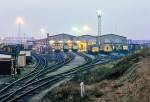 Crewe Diesel Depot at dusk