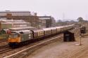 47453 @Loughborough on St. Pancras-Matlock Pullmans.13.07.1986.