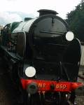 Lord Nelson runinng round its train at Minehead