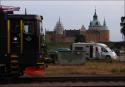 Locomotive In Front Of The Castle