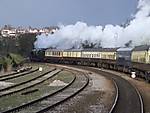 35028 Clan Line departs Salisbury