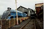 LNER A4 Class 4498 at Tysley Locomotive Works in March 1993