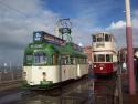 632 And Liverpool 762, North Pier, Blackpool Tramway, Uk.
