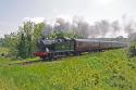 Ex Gwr Coal Tank 5643 Heads North Towards Highley After Crossing Borle Viaduct.