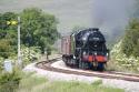 30/06/2010 - Black 5 44932 On A Loaded Ecs Test Run Heads Out Of Hellifield Past A Distance Signal T