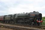 70013 Oliver Cromwell departs Exeter St. Davids. 13.06.09