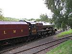 A firebox glow as 6201 departs Highley. SVR Gala 2006