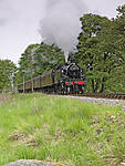 Ivatt Class 2 tank approaching oxenhope