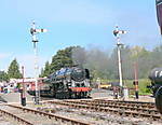 92203.Black Prince heading a frieght train.Winchcombe.02.06.07.