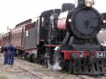 J541 tender and first bogey of carriage derailed