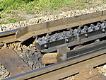 The start of the rack at the east end of Andermatt station, 21/9/2007