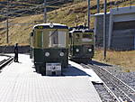 2 older WAB trains at Kleine Scheidegg