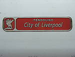 Name Plate of 390 031 City of Liverpool.